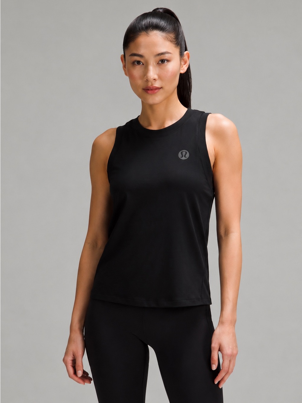 Lululemon Cotton-Blend Logo Training Tank Top Black Size 8